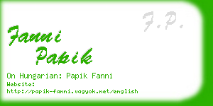 fanni papik business card